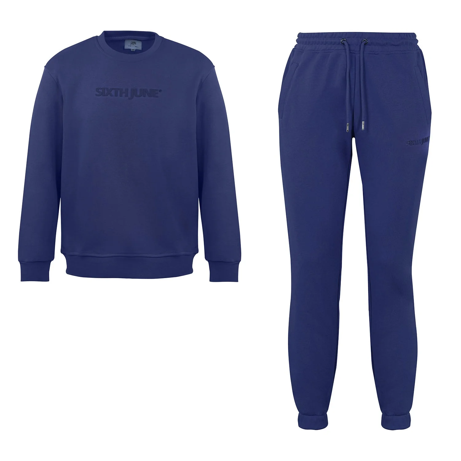 Jogging + sweat logo gommé Bleu foncé