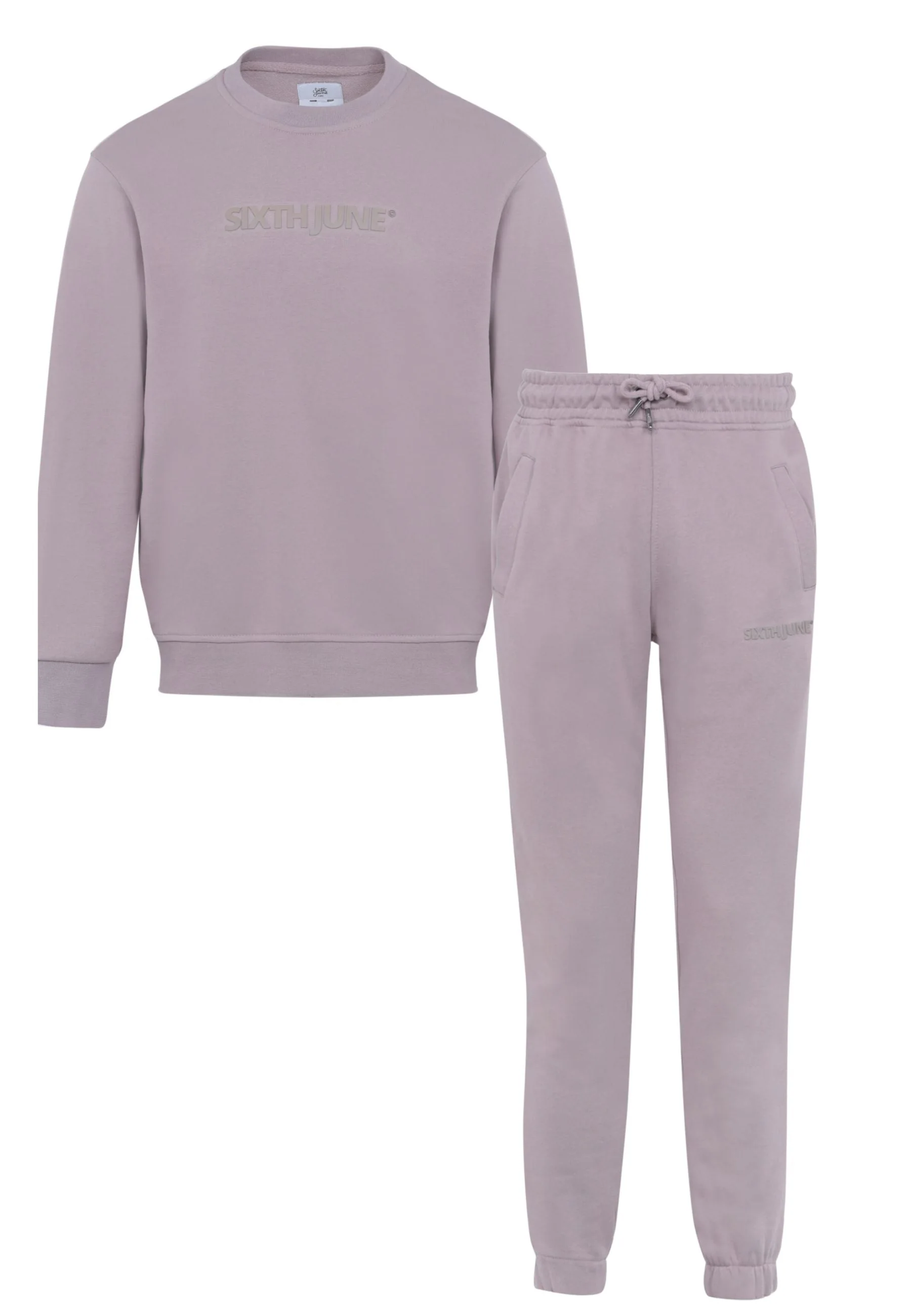 Jogging + sweat logo gommé Marron clair