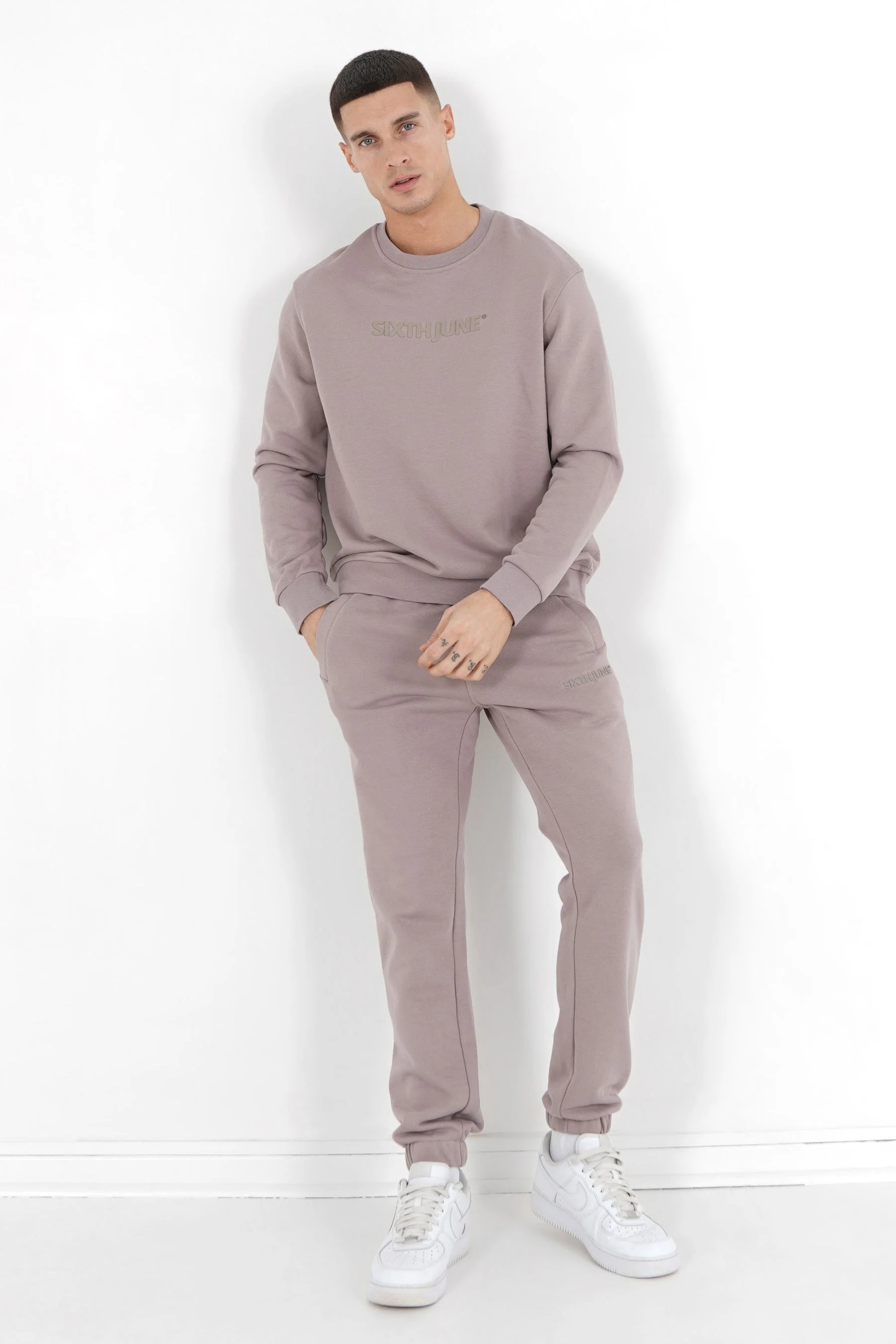 Jogging + sweat logo gommé Marron clair - Image 2