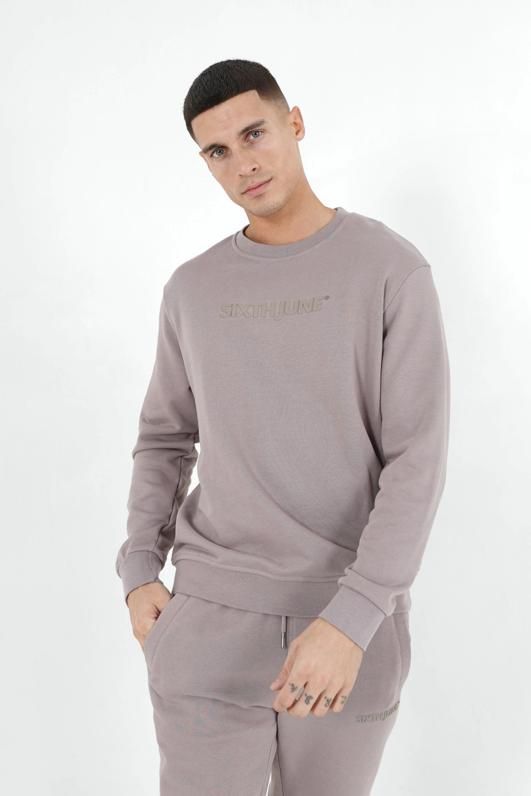 Jogging + sweat logo gommé Marron clair - Image 3