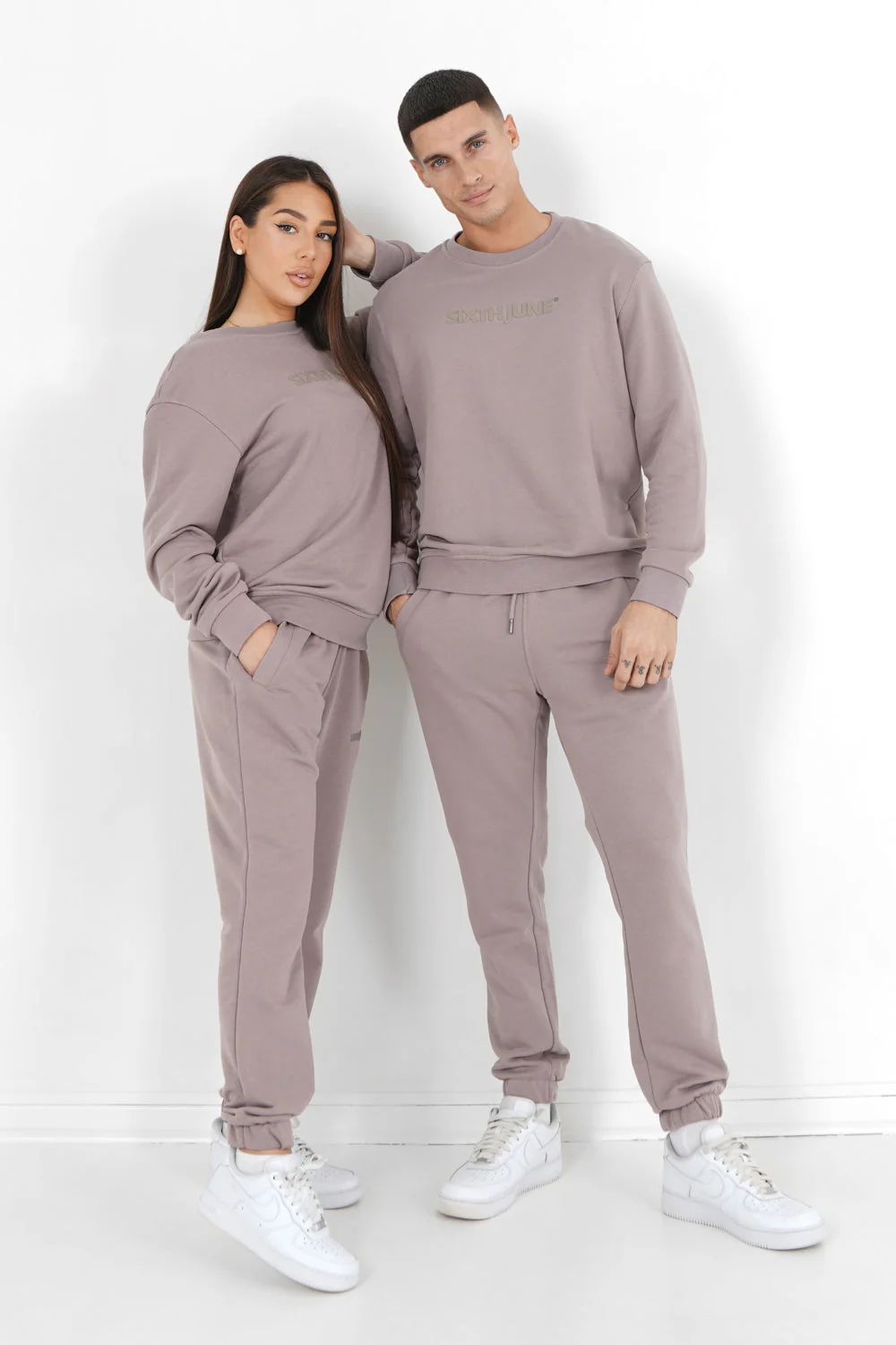 Jogging + sweat logo gommé Marron clair - Image 6