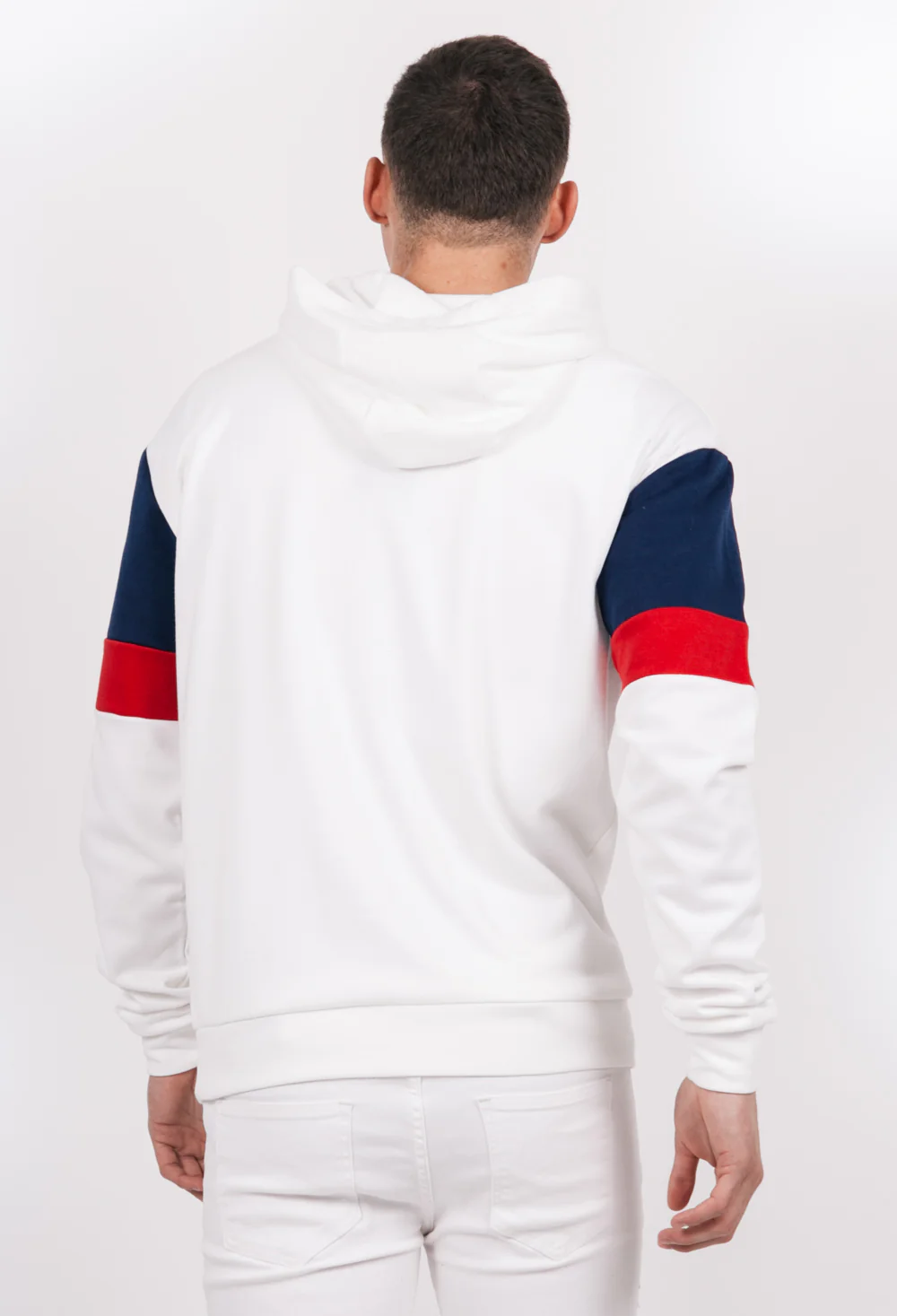 Sweatshirt manches tricolores blanc rouge bleu - Image 3