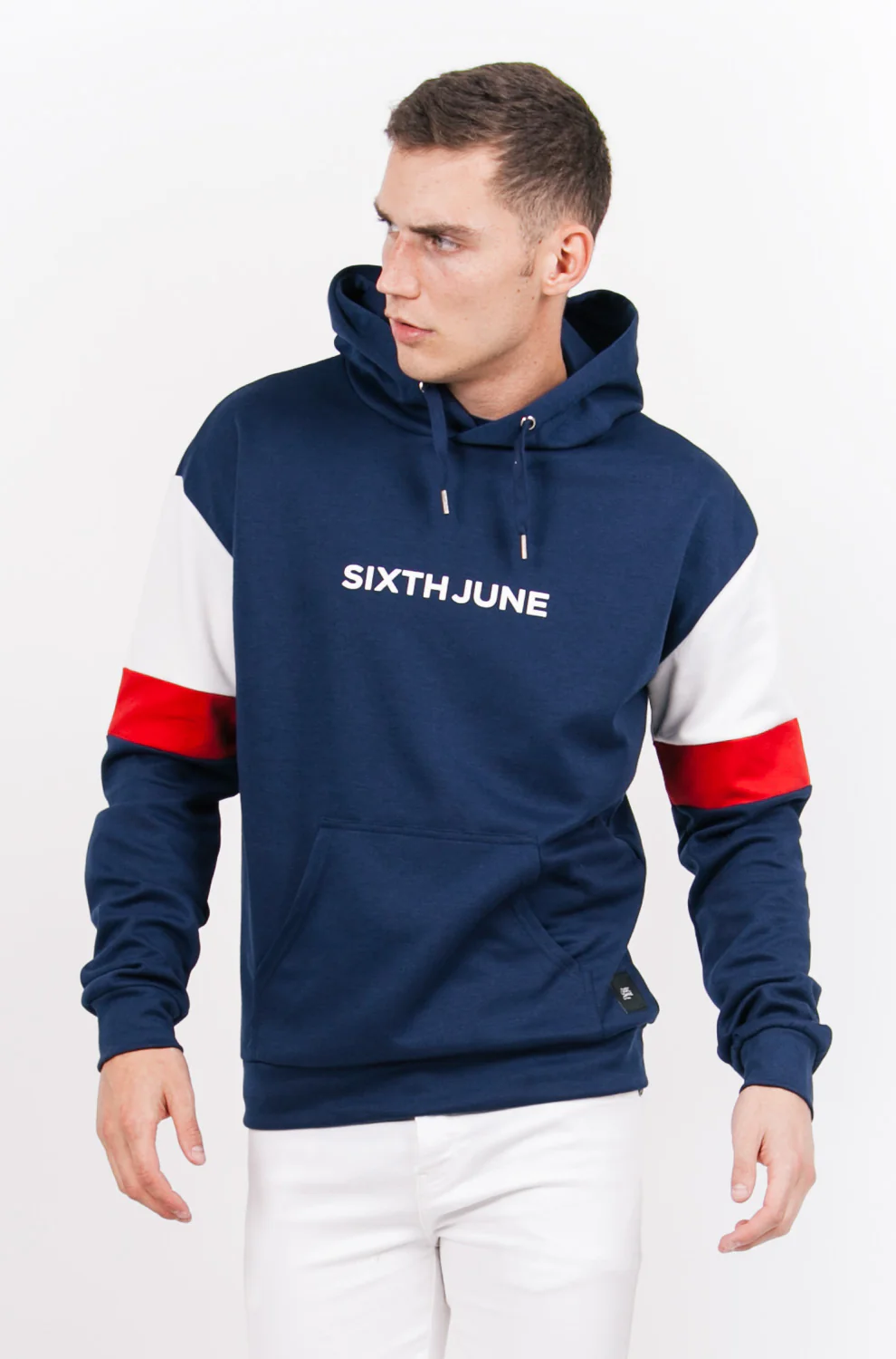Sweatshirt manches tricolores bleu rouge blanc - Image 2