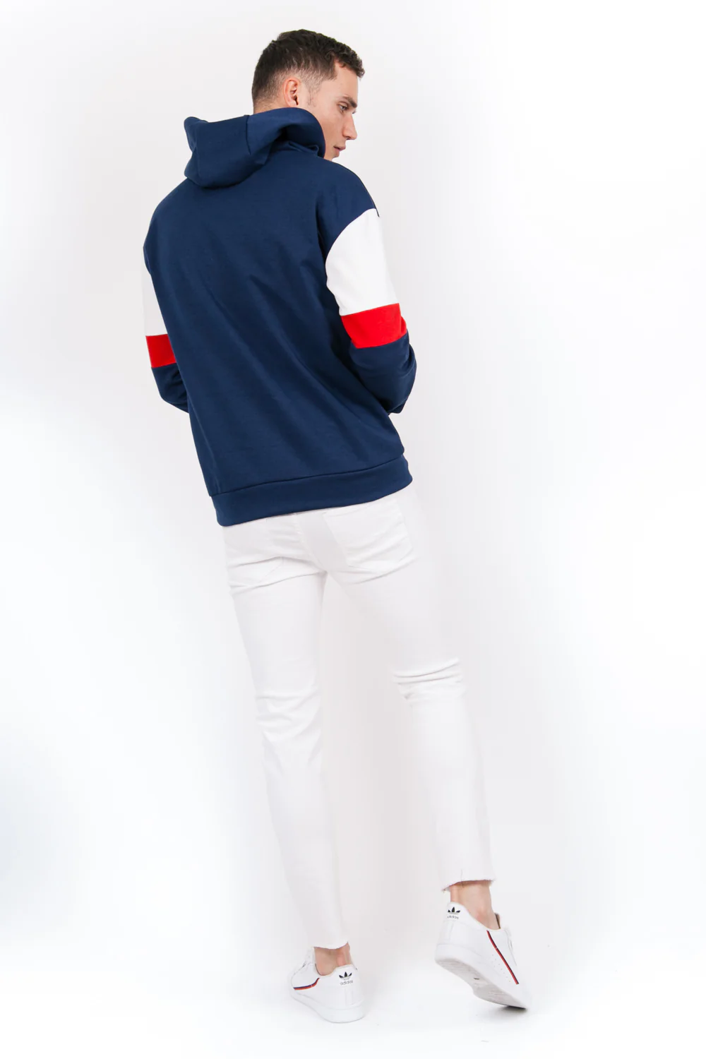 Sweatshirt manches tricolores bleu rouge blanc - Image 3