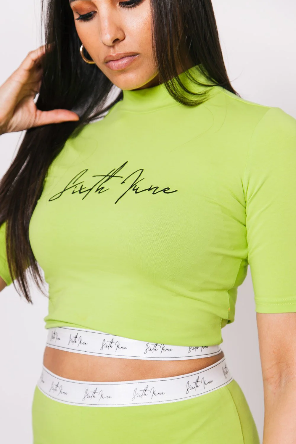 T-shirt bande gros logo signature vert fluo - Image 3