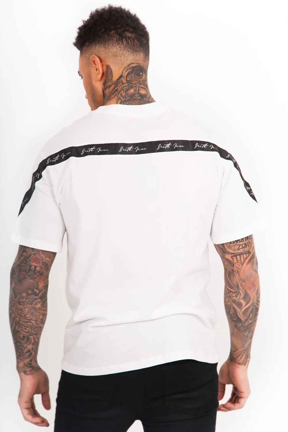T-Shirt bandes dos blanc - Image 2