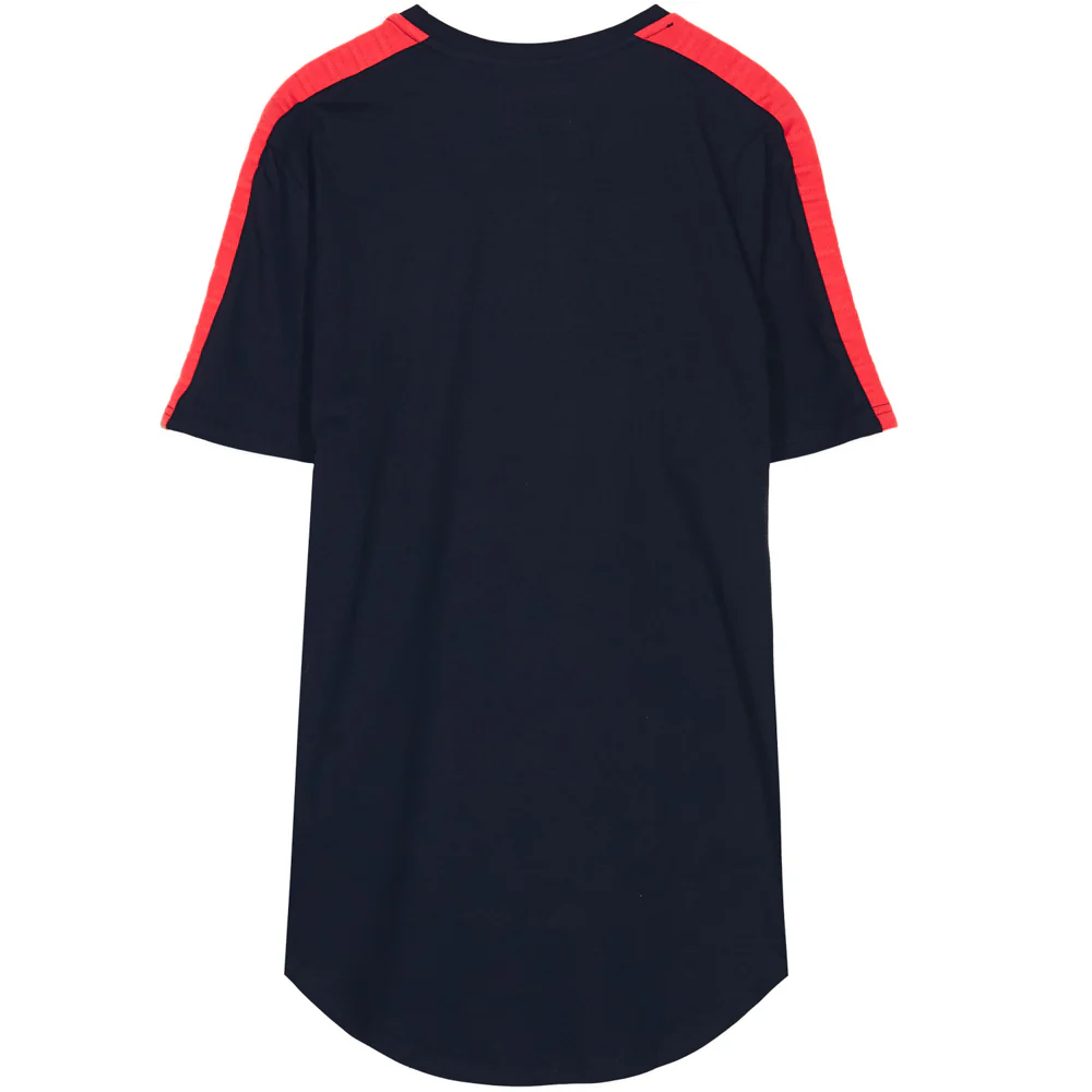 T-shirt bandes matelassées noir rouge - Image 5