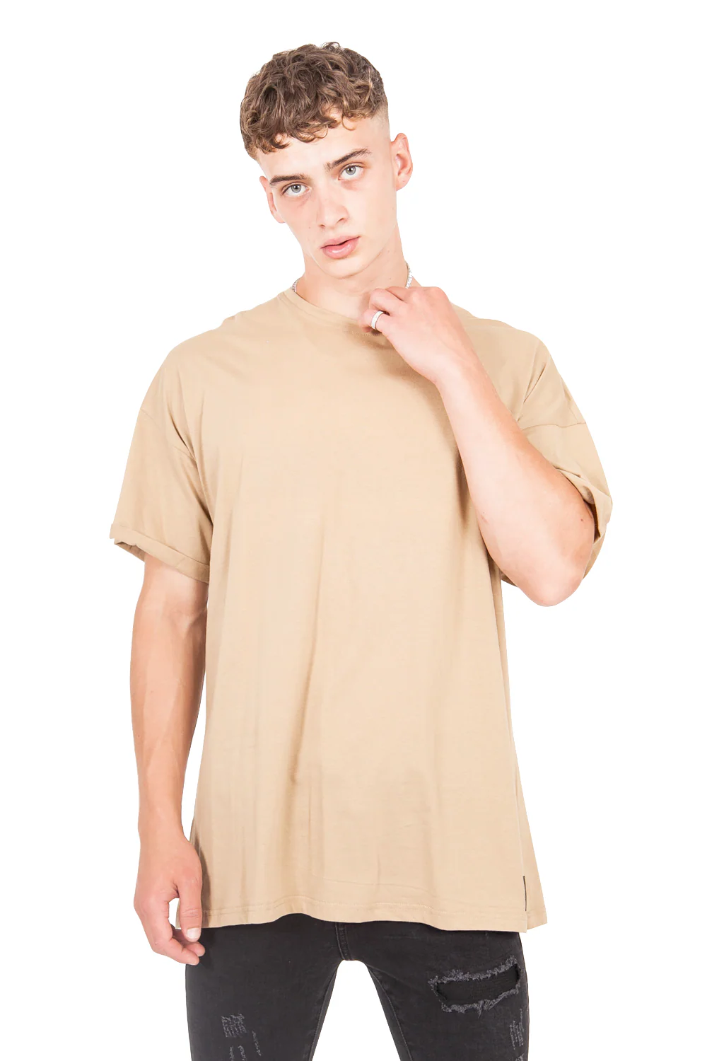 T-shirt épaules tombantes oversize beige M2437VTS