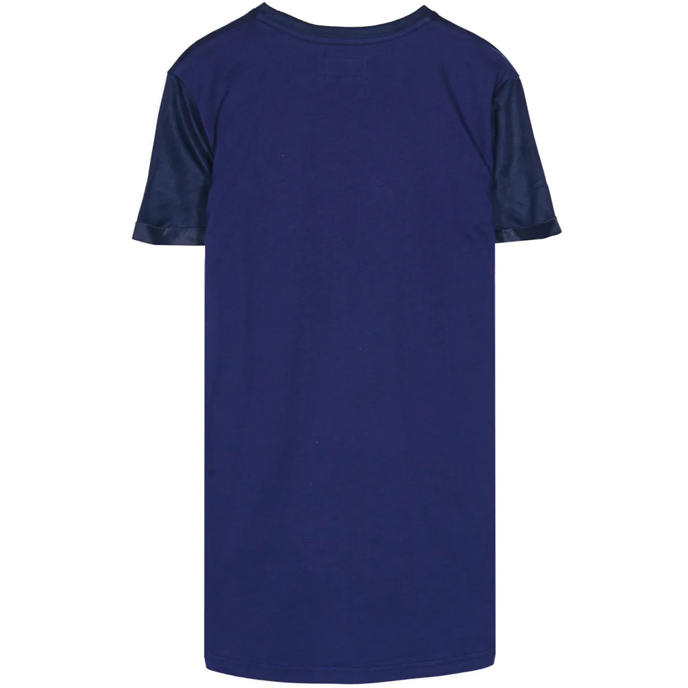 T-shirt bi-matière bande V bleu - Image 5