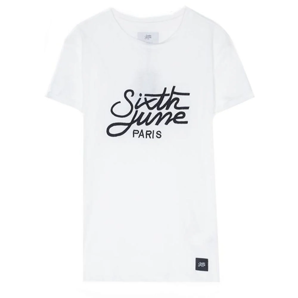 T-shirt brodé logo blanc