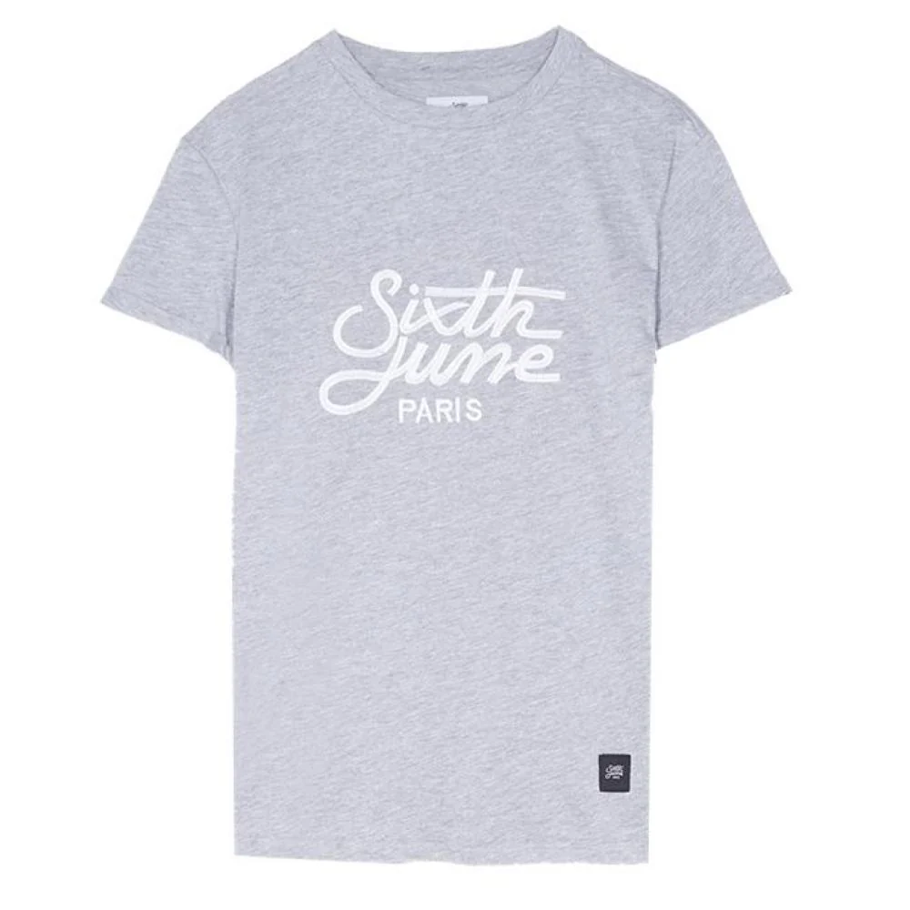 T-shirt brodé logo gris