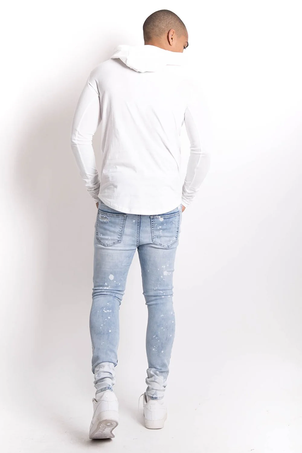 T-shirt capuche GPS manches longues blanc - Image 3