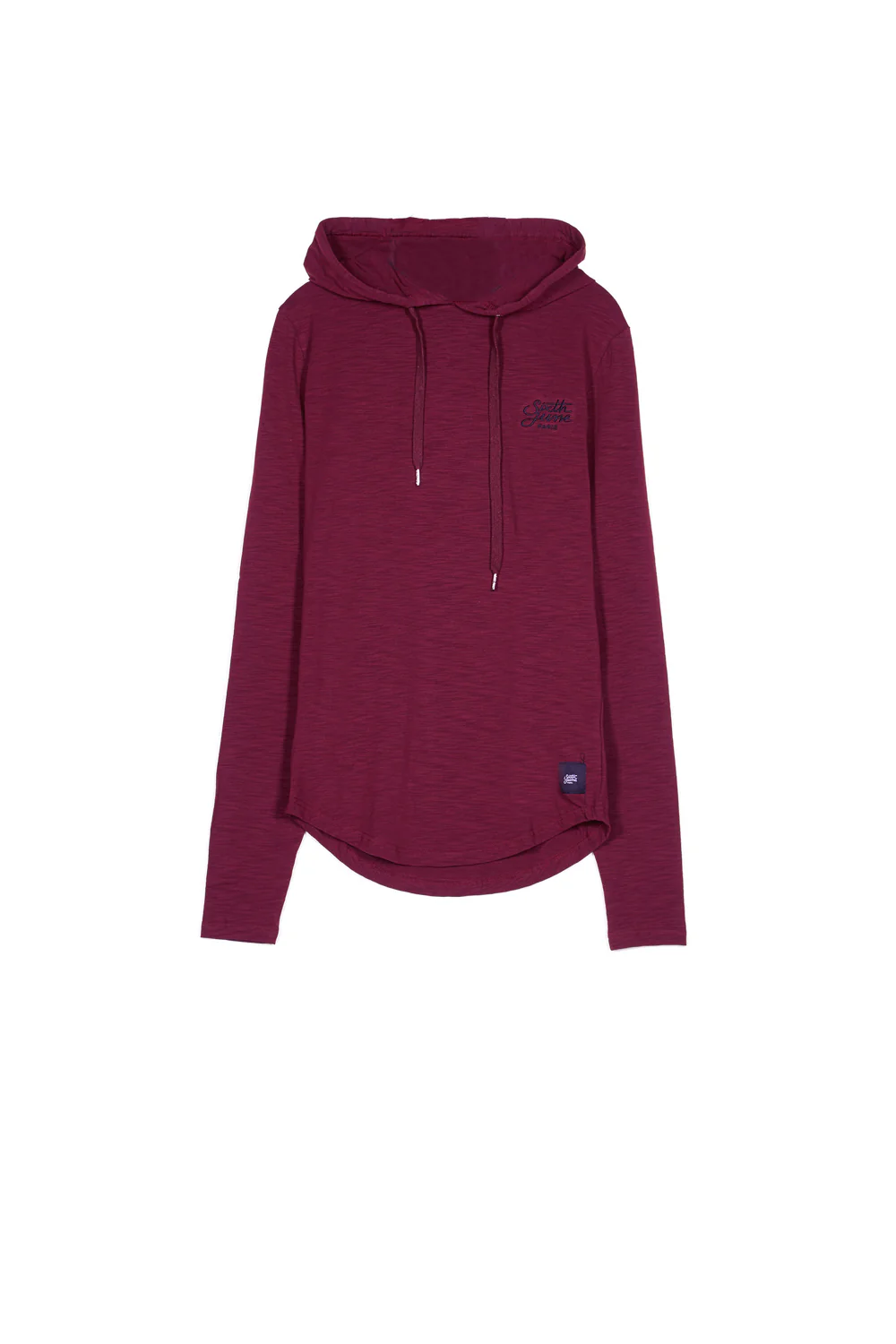 T-shirt capuche moulant logo bordeaux