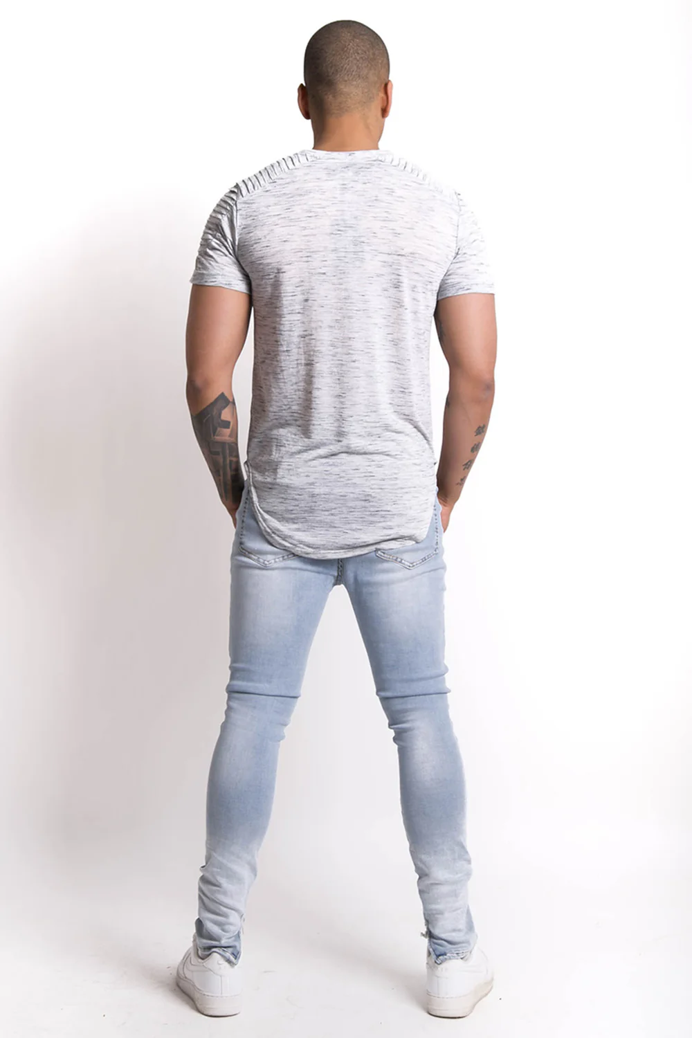 T-shirt chiné biker gris - Image 5
