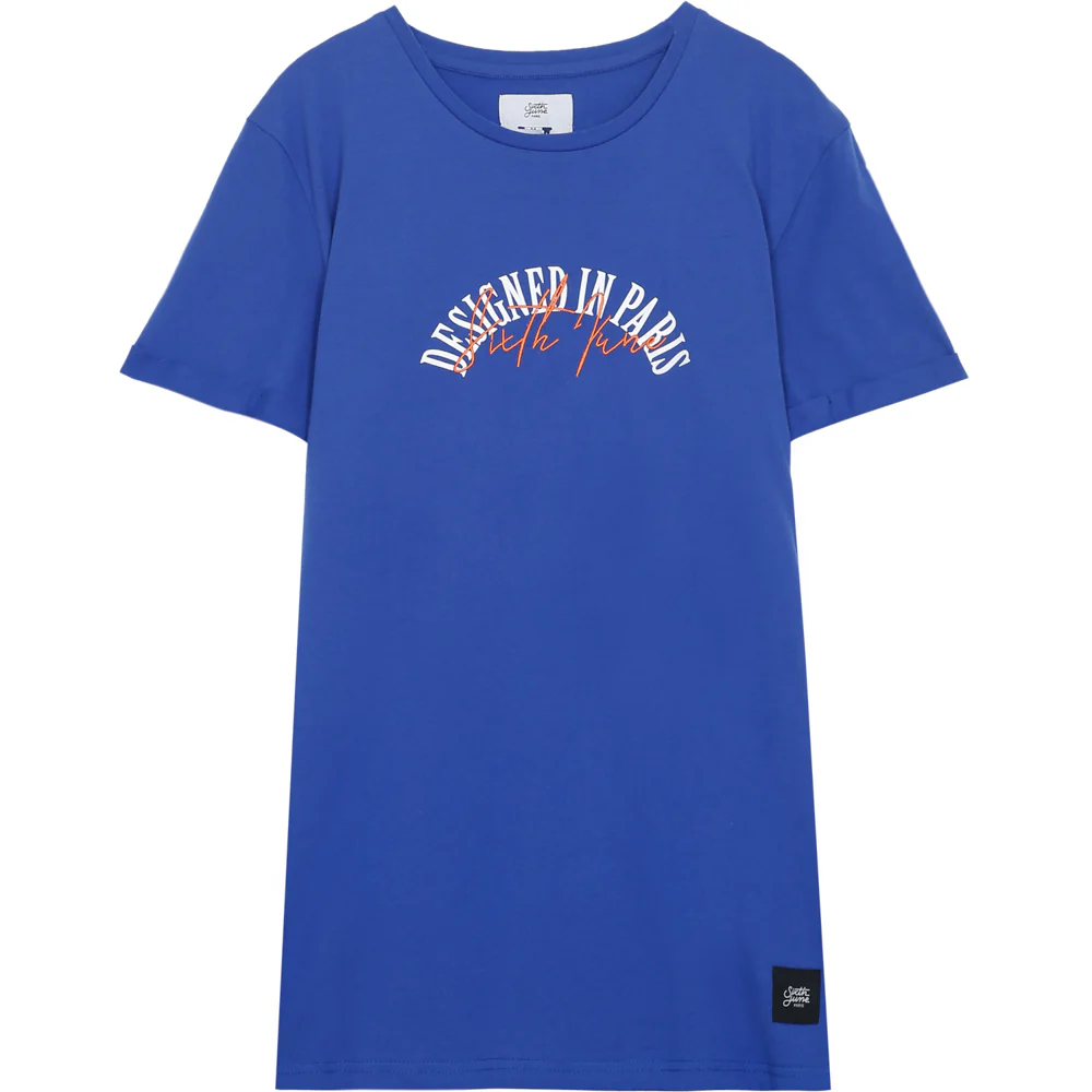 T-shirt "designed in Paris" bleu