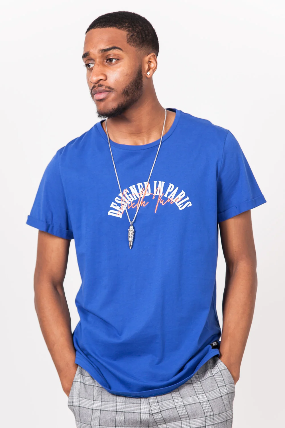 T-shirt "designed in Paris" bleu - Image 2