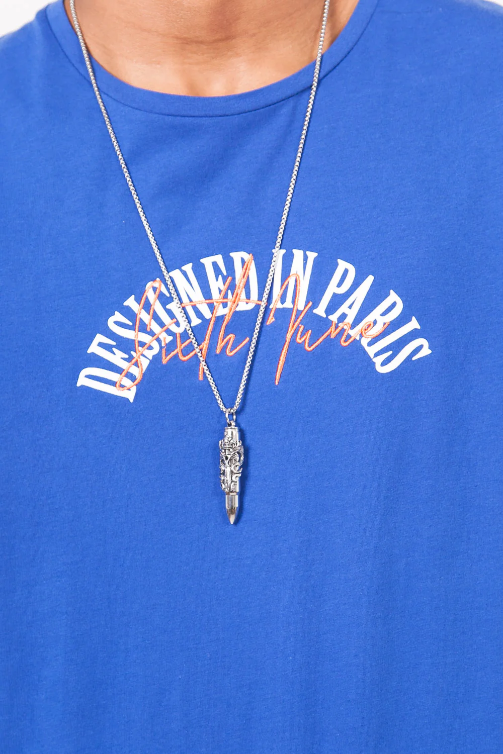 T-shirt "designed in Paris" bleu - Image 4