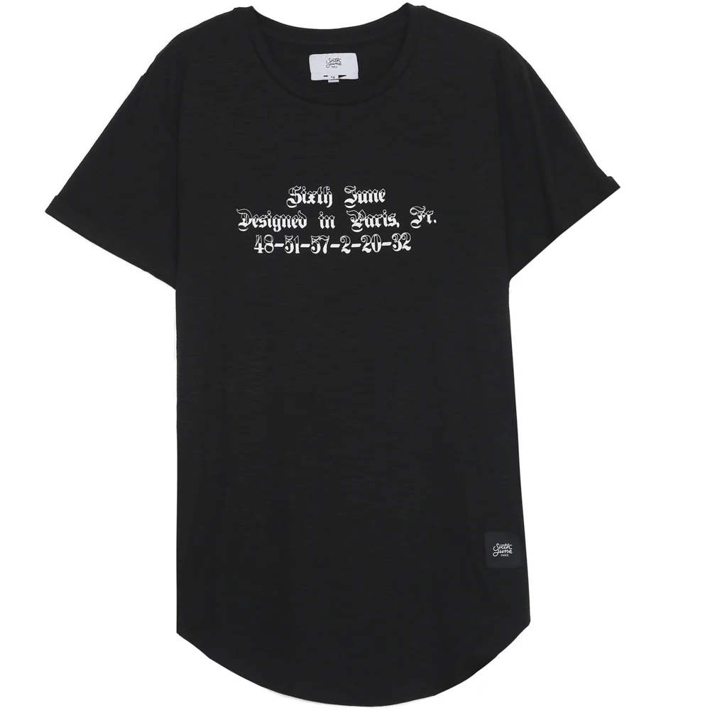 T-shirt gothique "designed in Paris" noir blanc