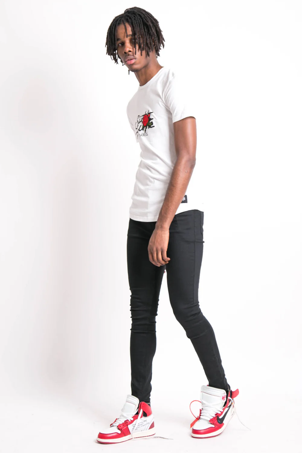 T-shirt grand logo patch rose blanc - Image 3