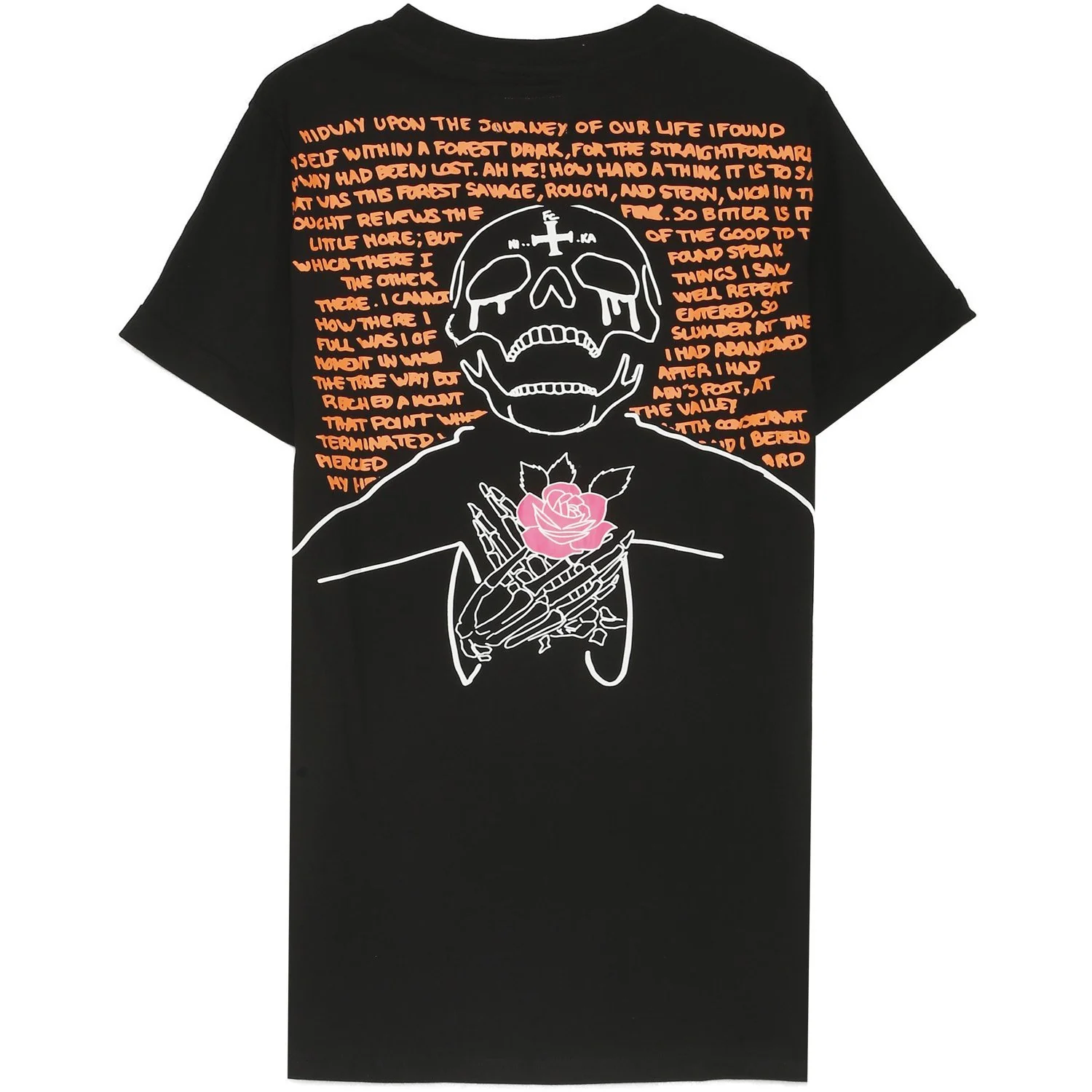 T-shirt imprimé tête de mort noir
