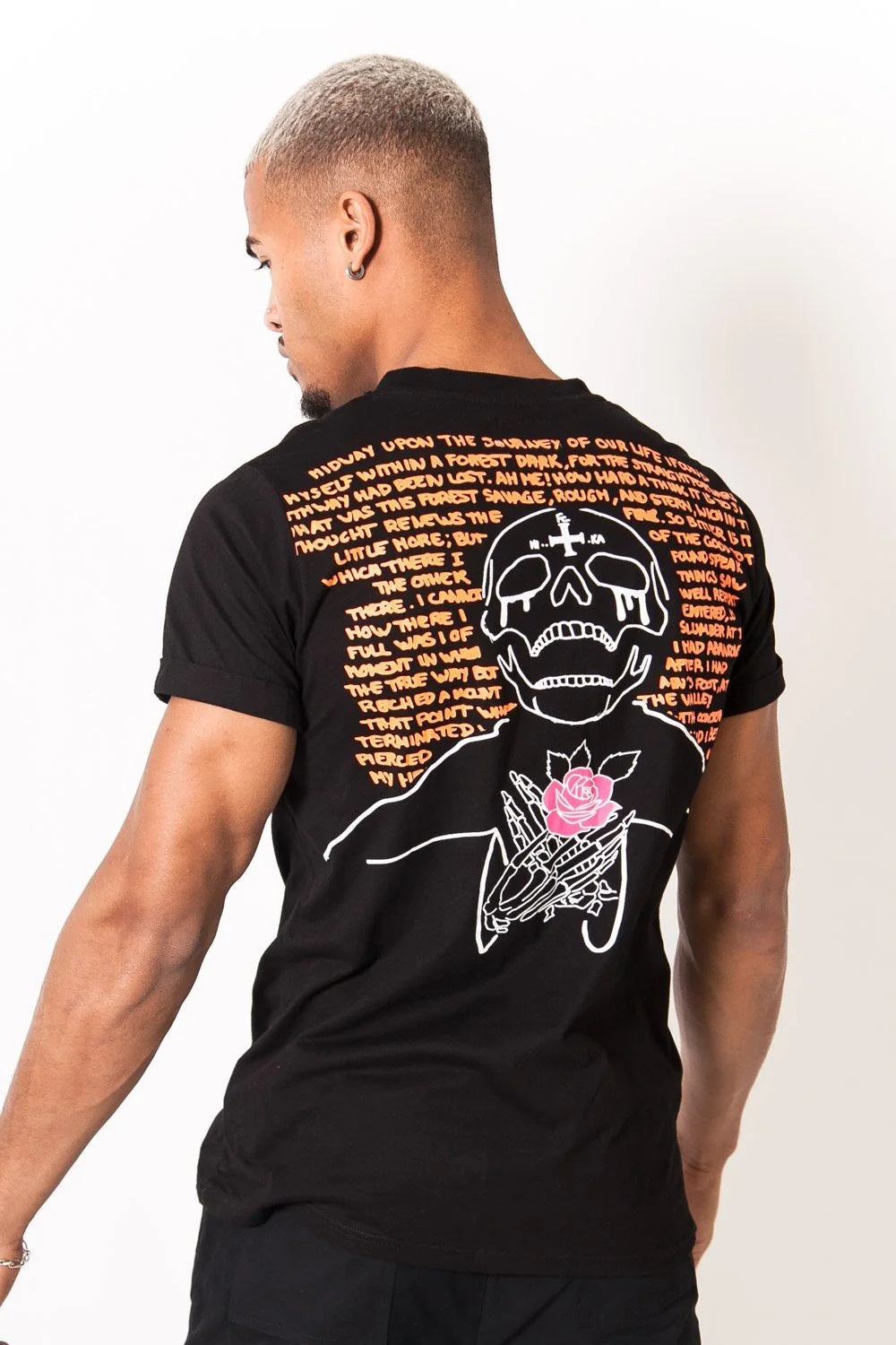 T-shirt imprimé tête de mort noir - Image 2