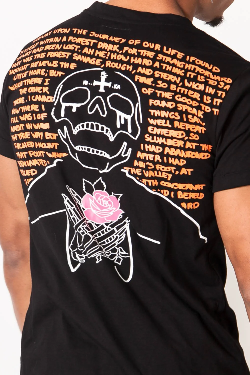 T-shirt imprimé tête de mort noir - Image 3