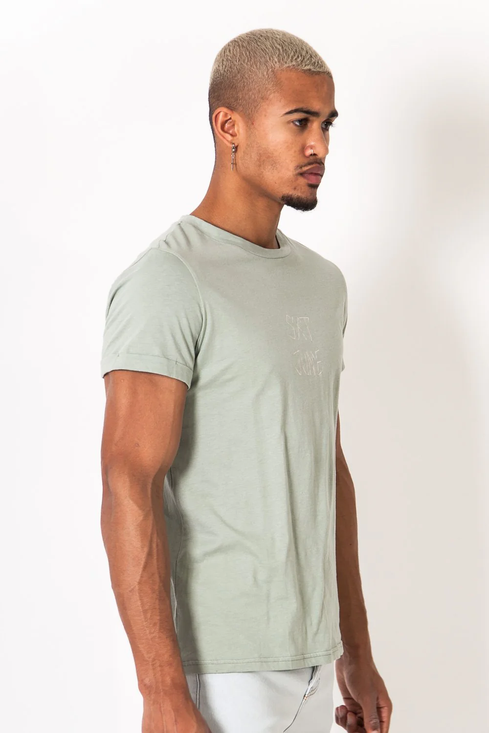 T-shirt imprimé tête de mort vert olive - Image 4