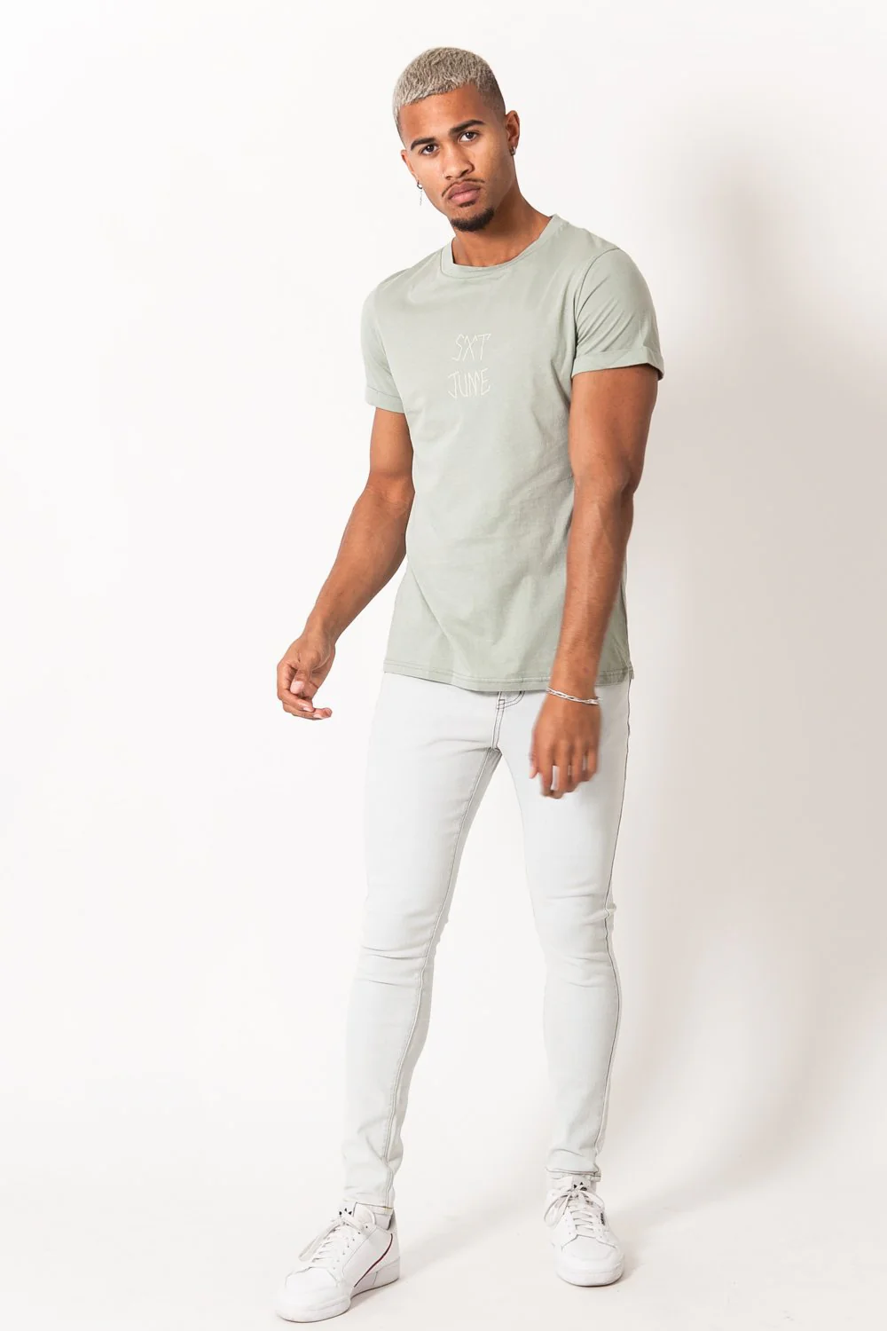 T-shirt imprimé tête de mort vert olive - Image 6
