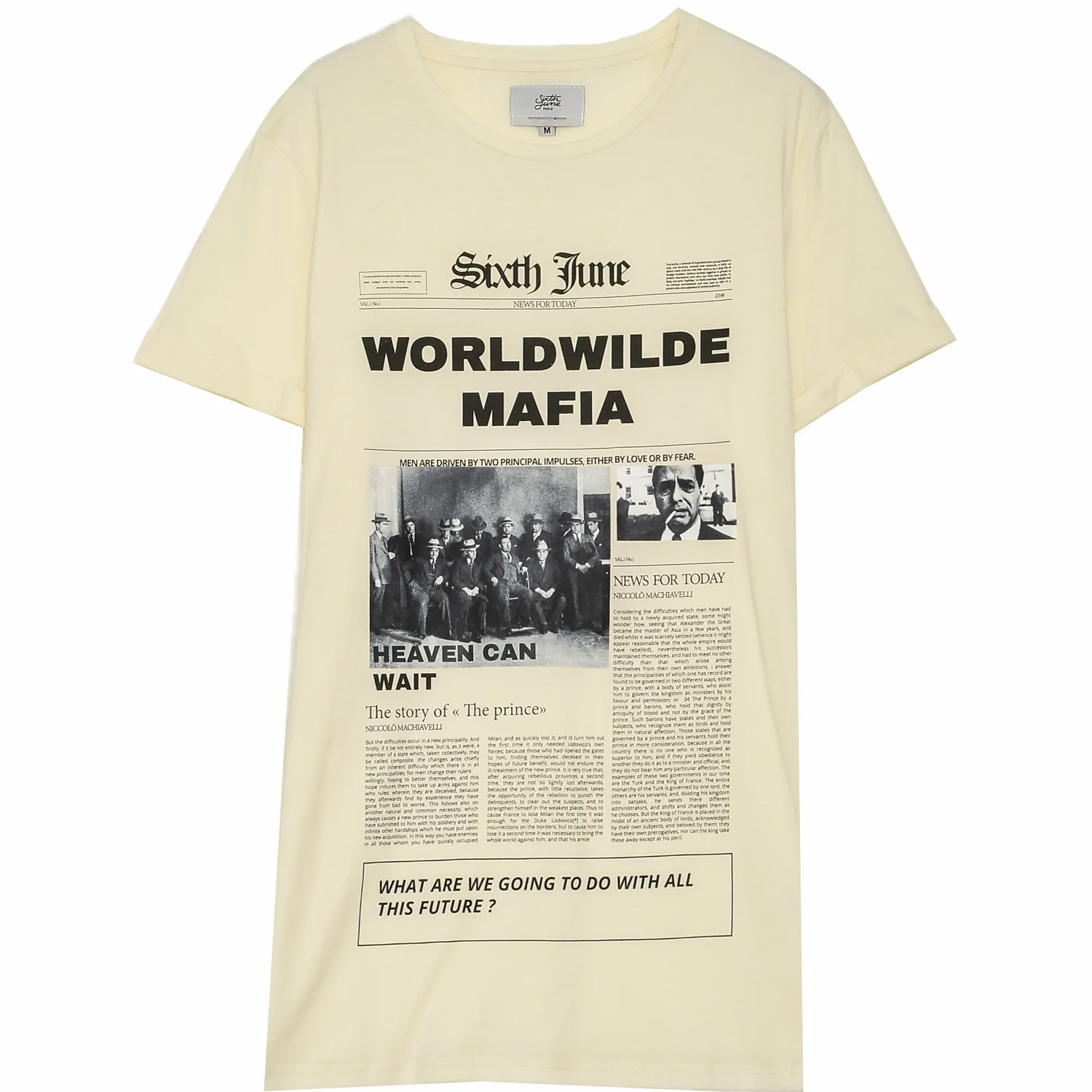 T-shirt imprimé worldwilde mafia beige