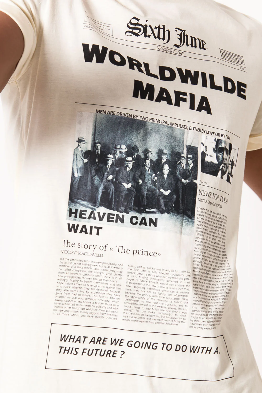 T-shirt imprimé worldwilde mafia beige - Image 3
