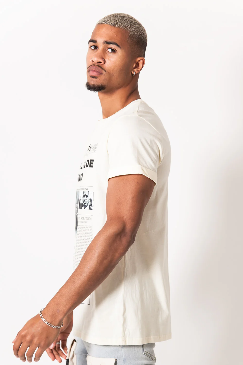 T-shirt imprimé worldwilde mafia beige - Image 4