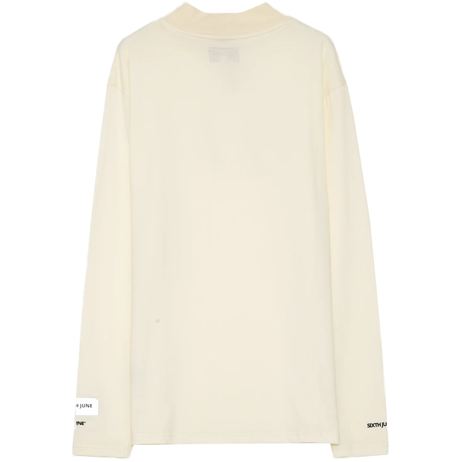 T-shirt col cheminée logo blanc cassé - Image 10