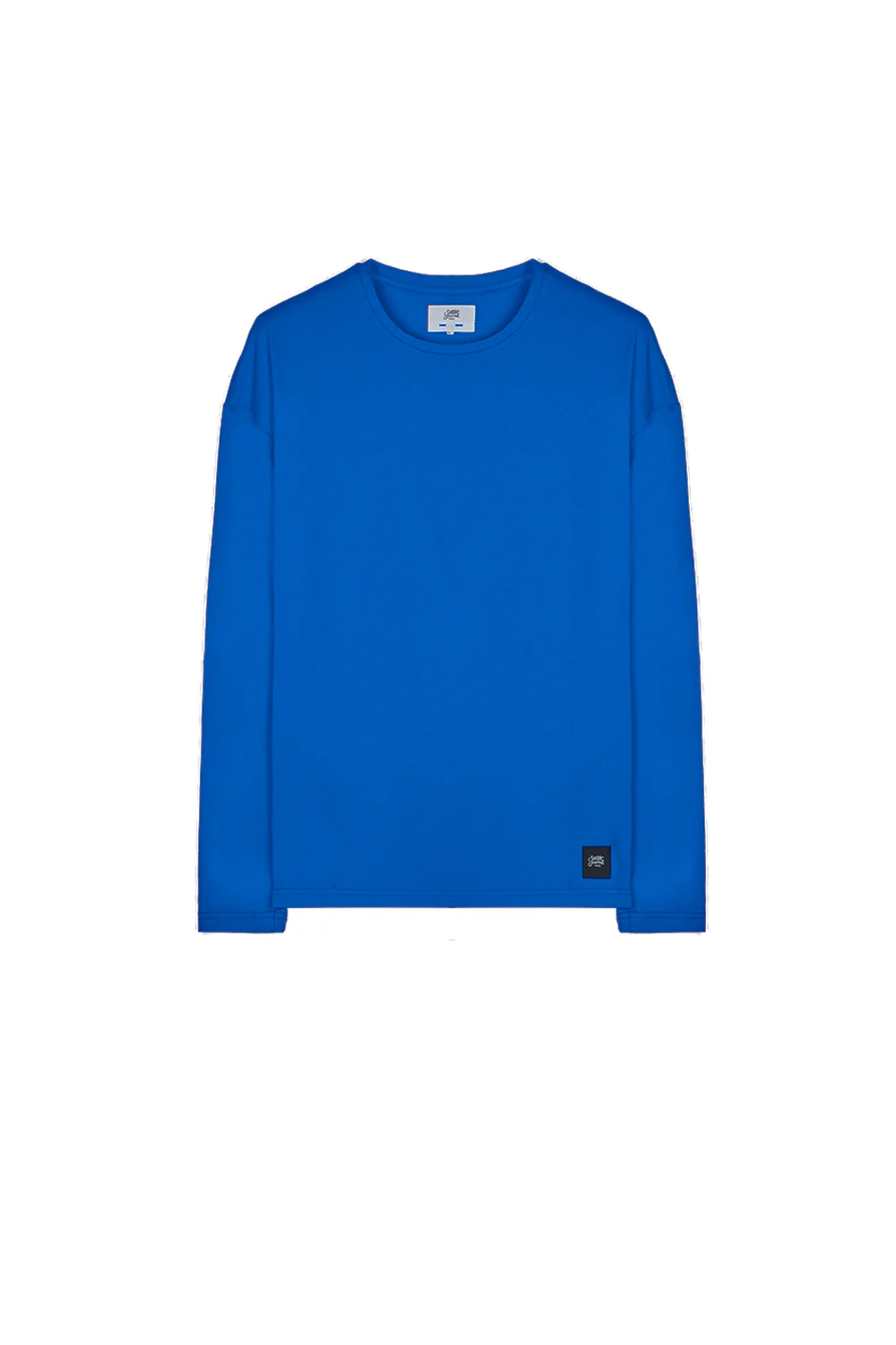 T- shirt manches longues épaules tombantes bleu roi