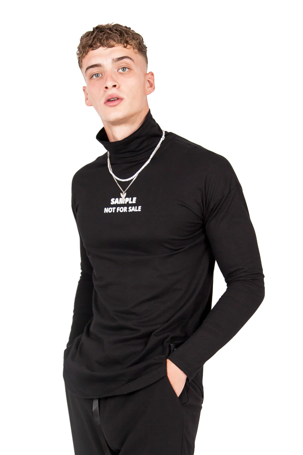 T-shirt manches longues "sample not for sale" noir
