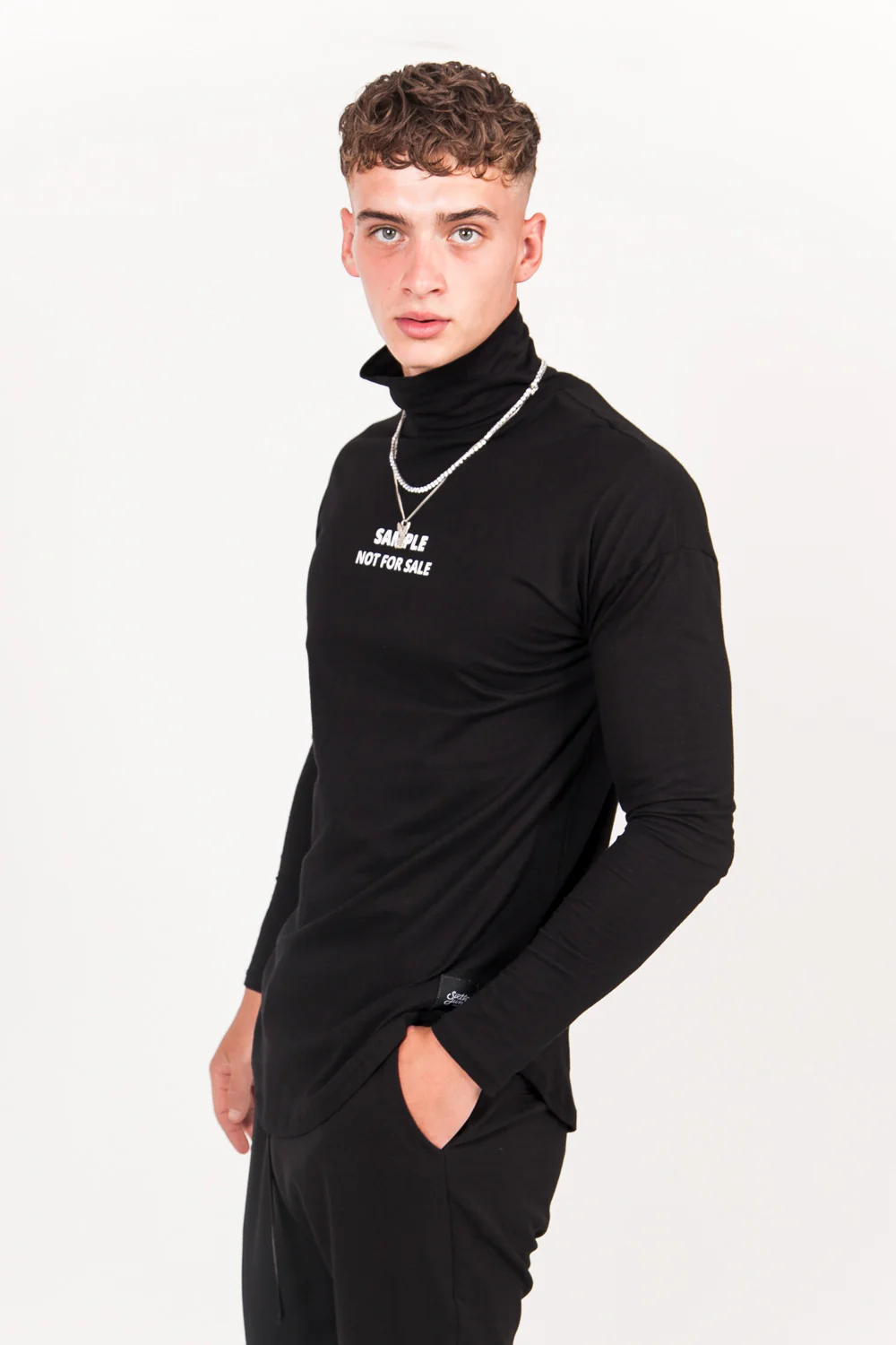 T-shirt manches longues "sample not for sale" noir - Image 2