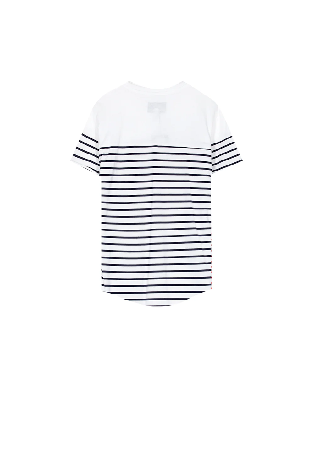 T-shirt marinière patchs rock blanc bleu - Image 7
