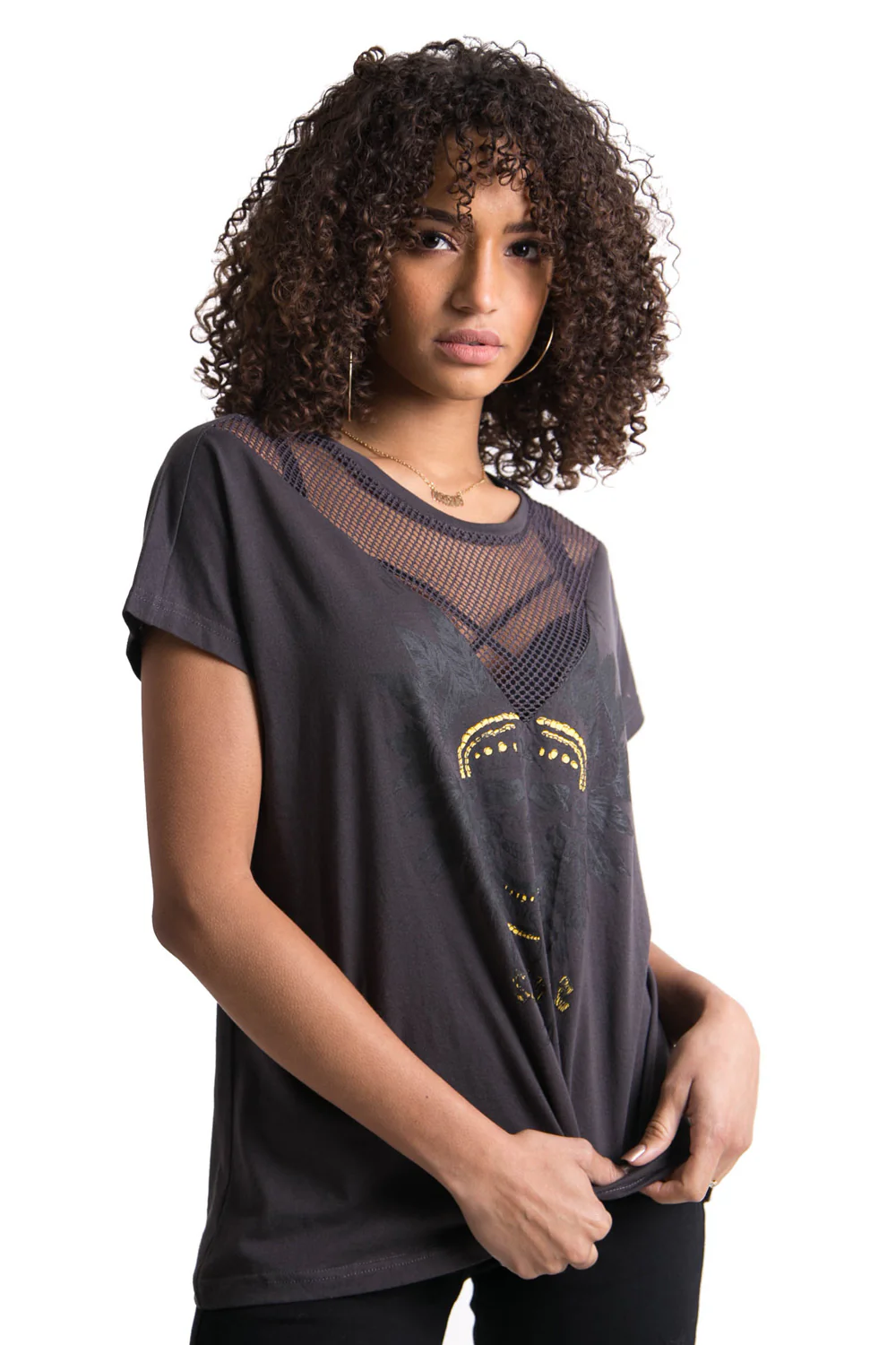 T-shirt mesh Monster gris foncé - Image 2