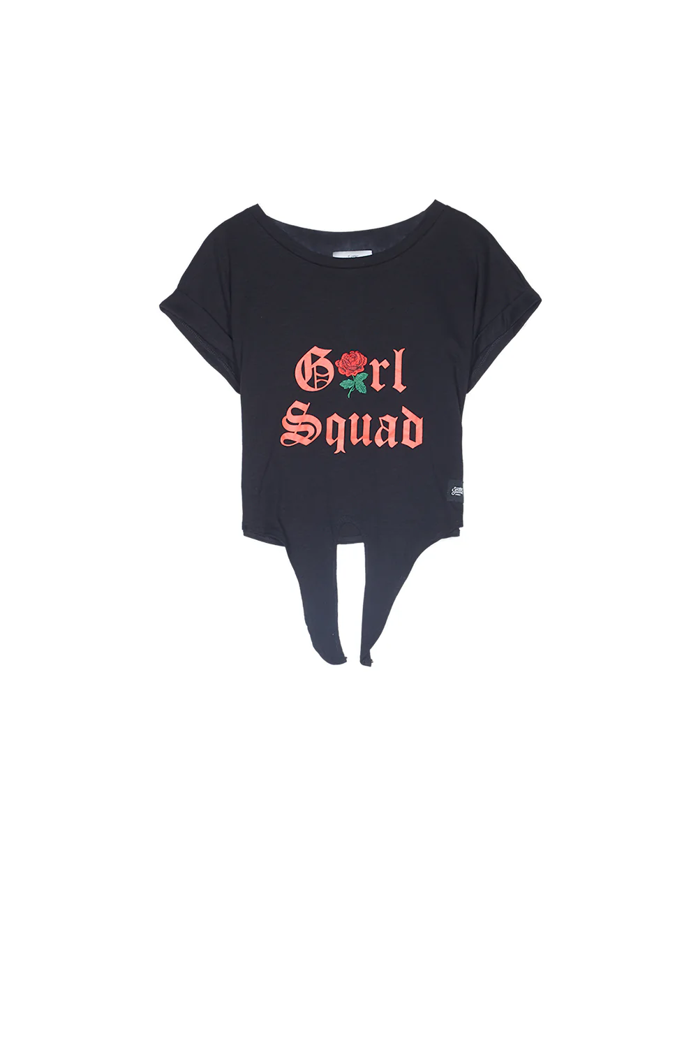 T-shirt noeud Girl squad noir