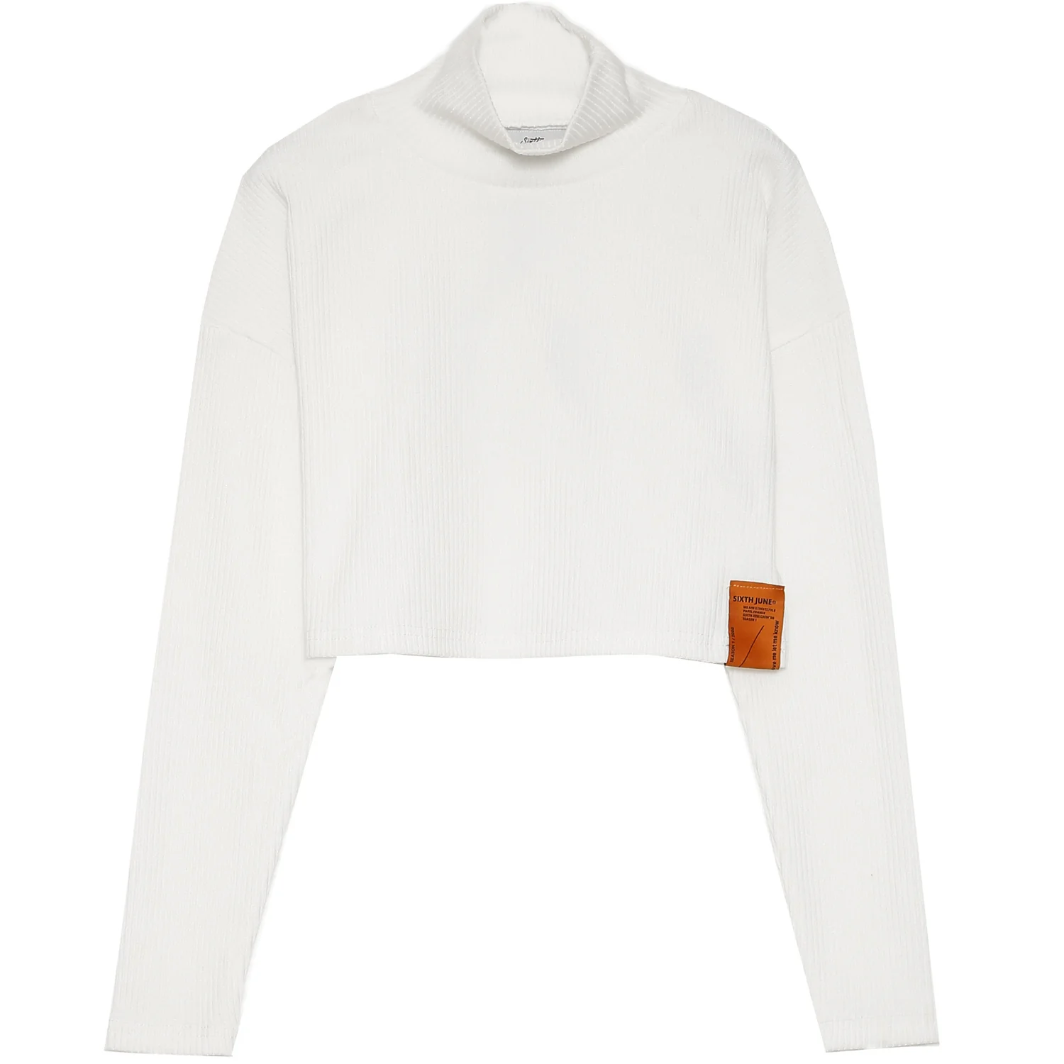 Pull léger court col blanc