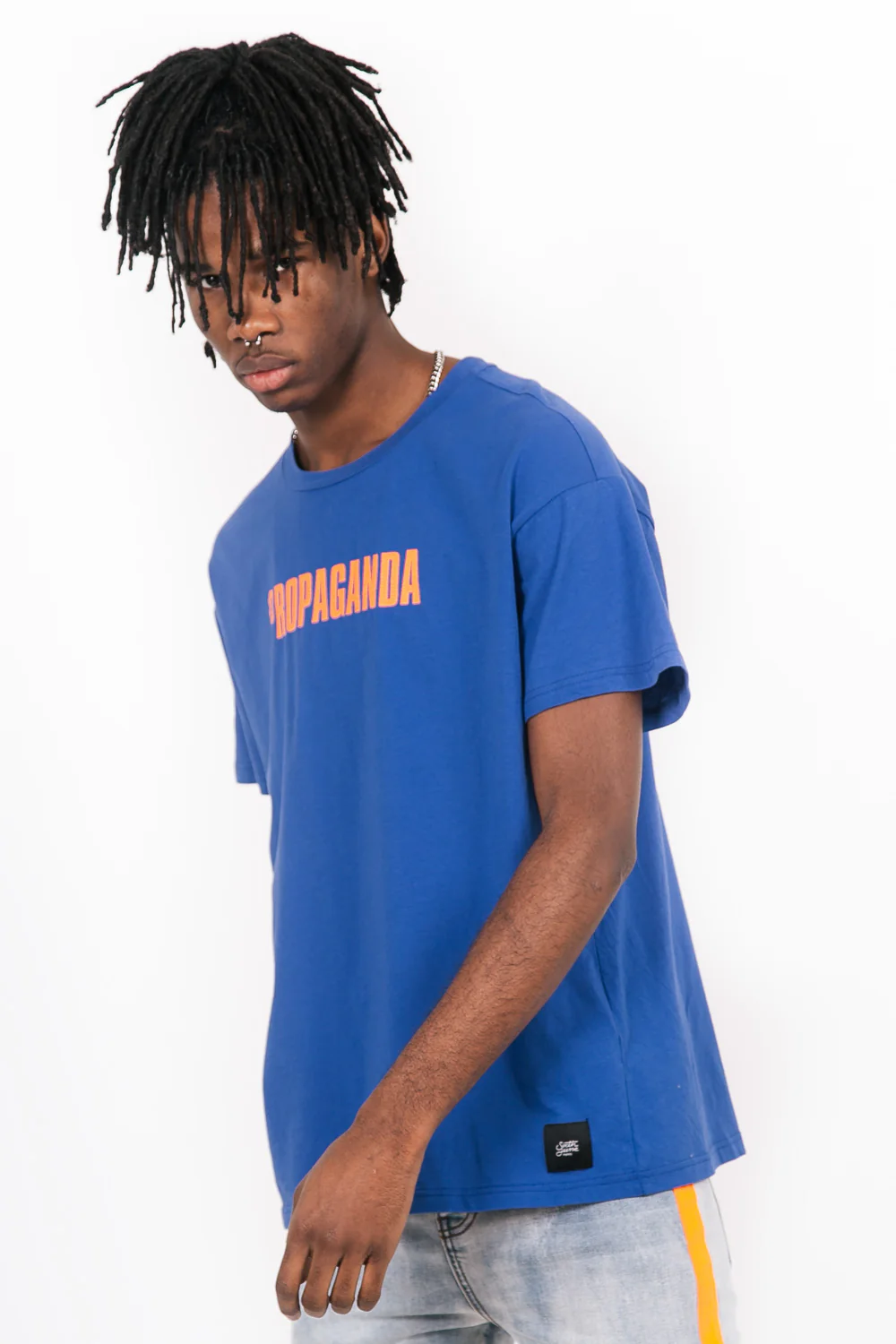 T-Shirt oversize Propaganda néon bleu - Image 2