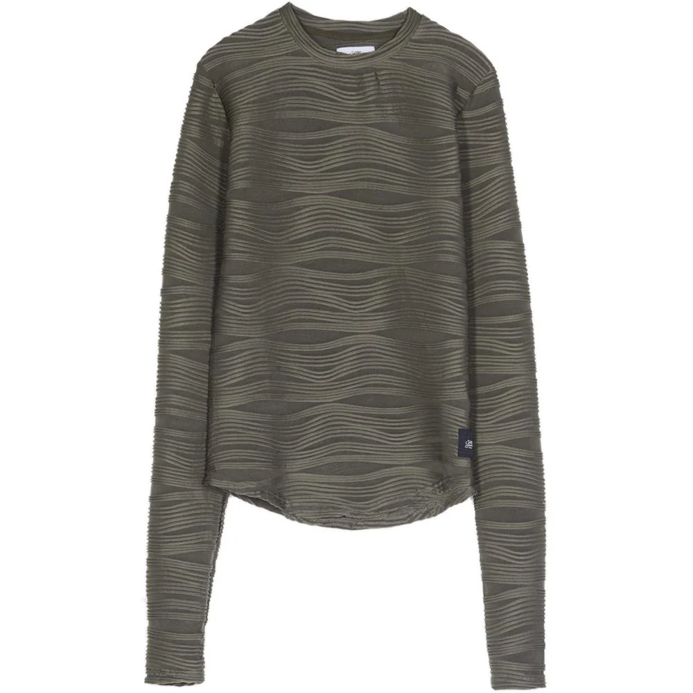 T-shirt relief vagues Vert kaki - Image 7