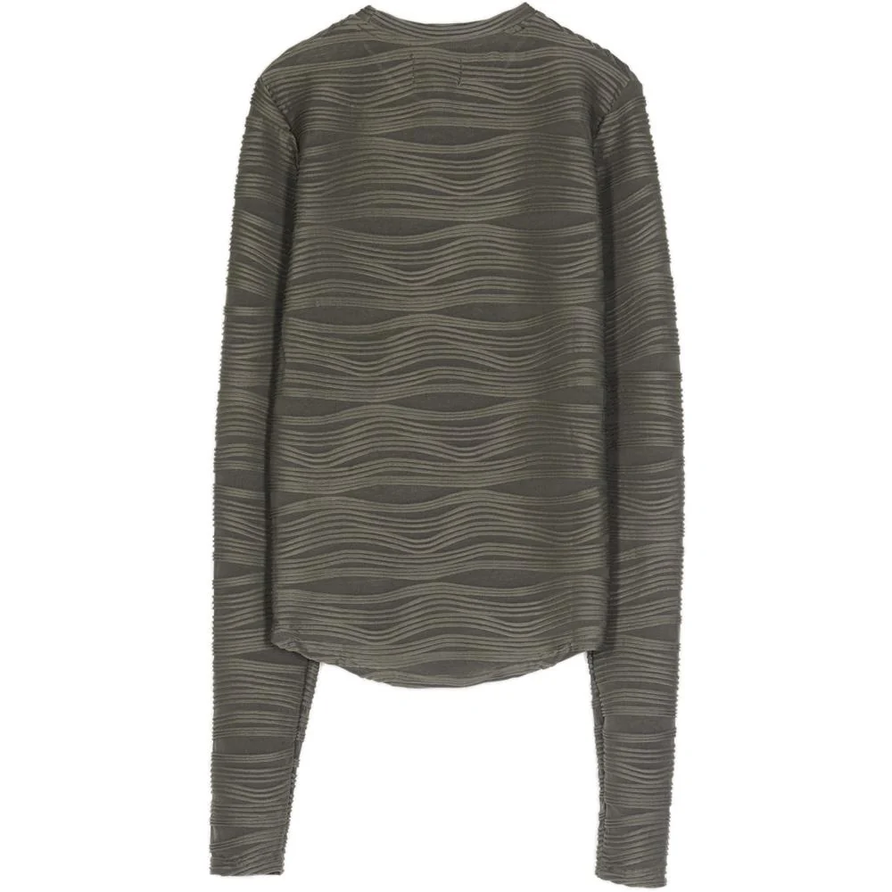 T-shirt relief vagues Vert kaki - Image 8