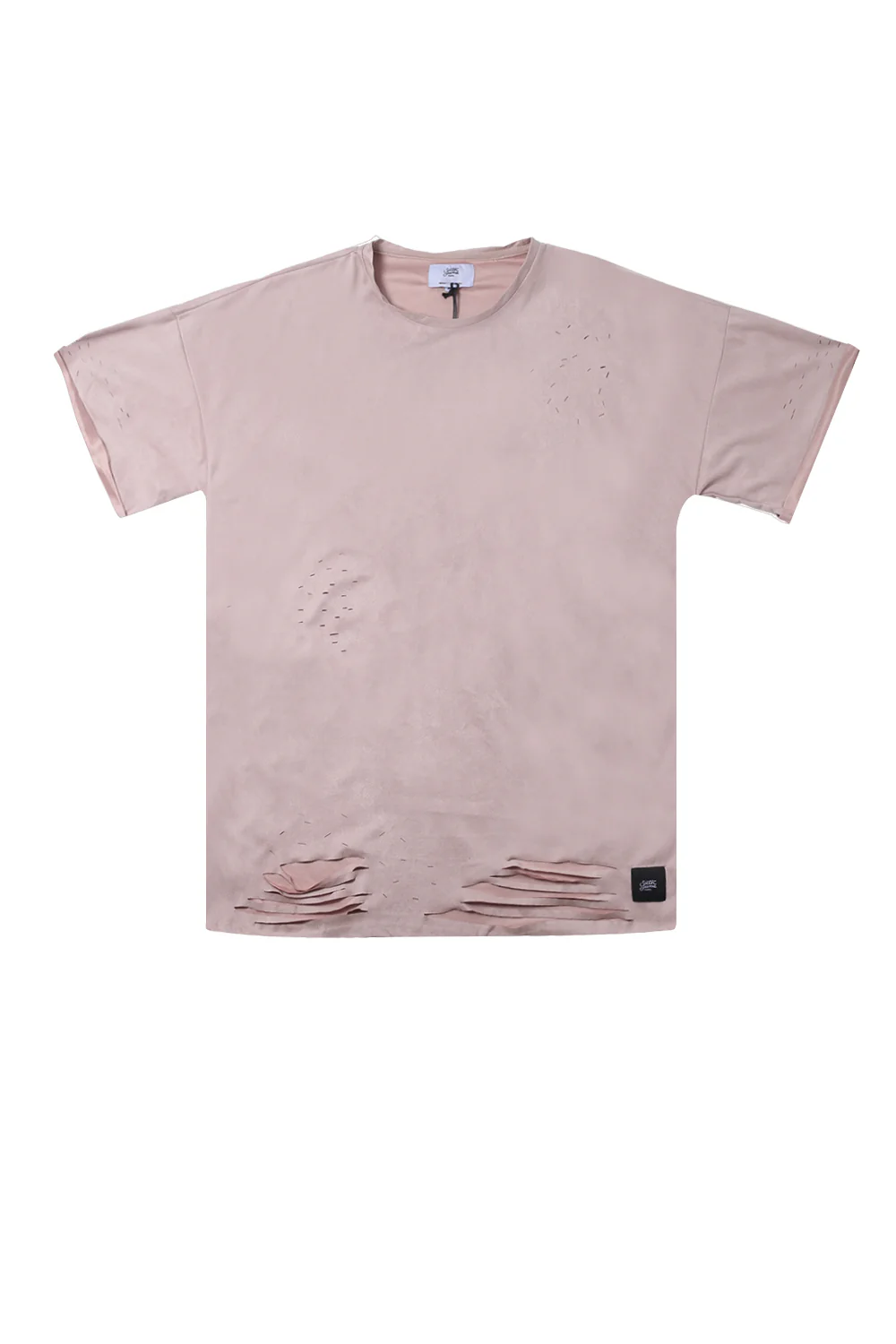 T-shirt suédé destroy rose M2436VTS