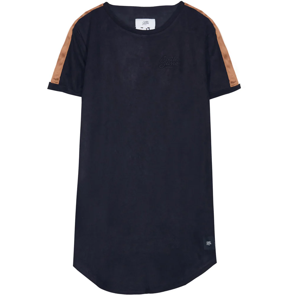 T-shirt suédine bandes noir