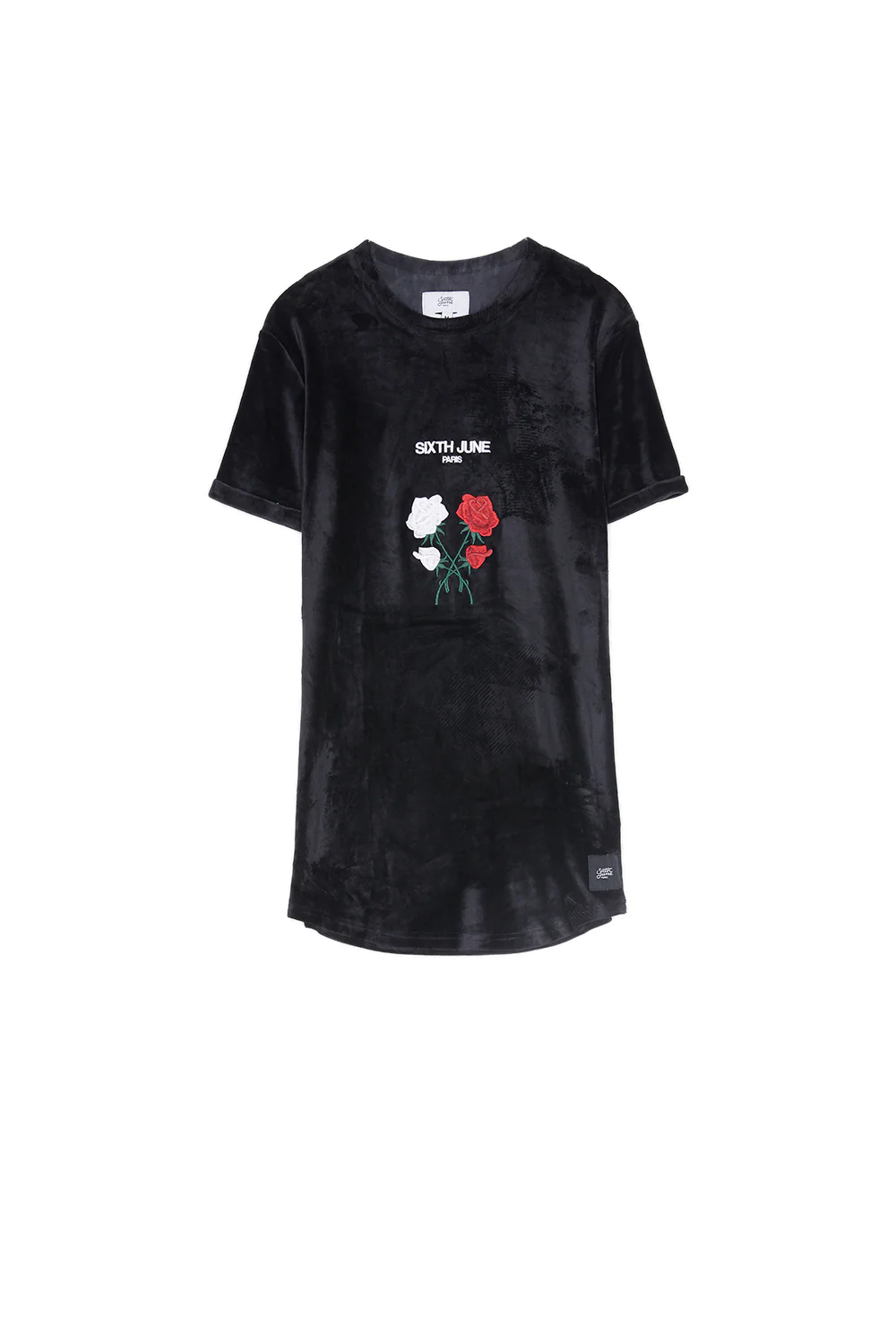 T-shirt velours roses noir
