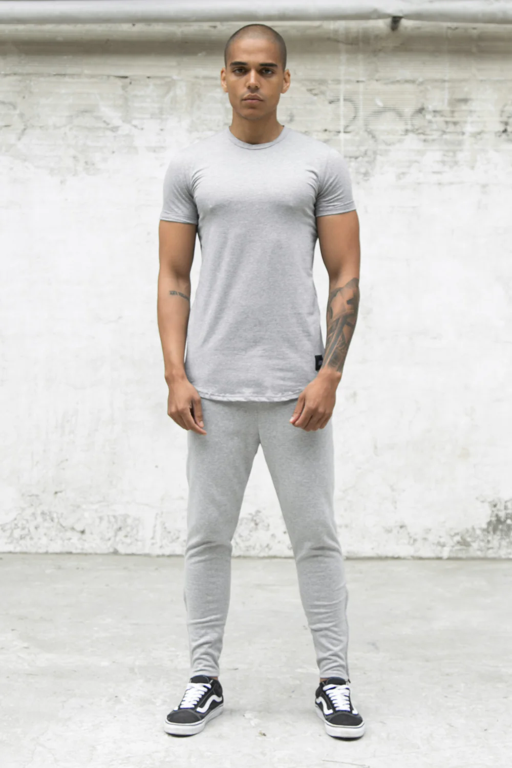 T-shirt zips côtés gris clair - Image 2
