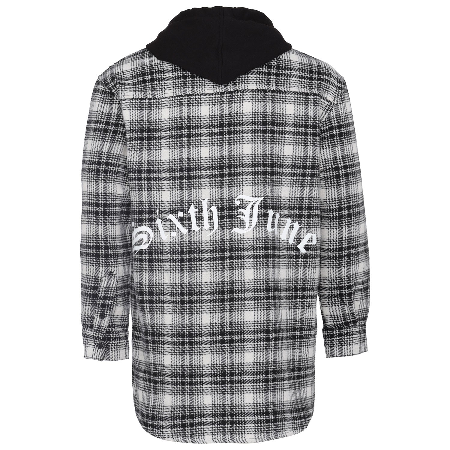 Chemise tartan capuche Noir - Image 7