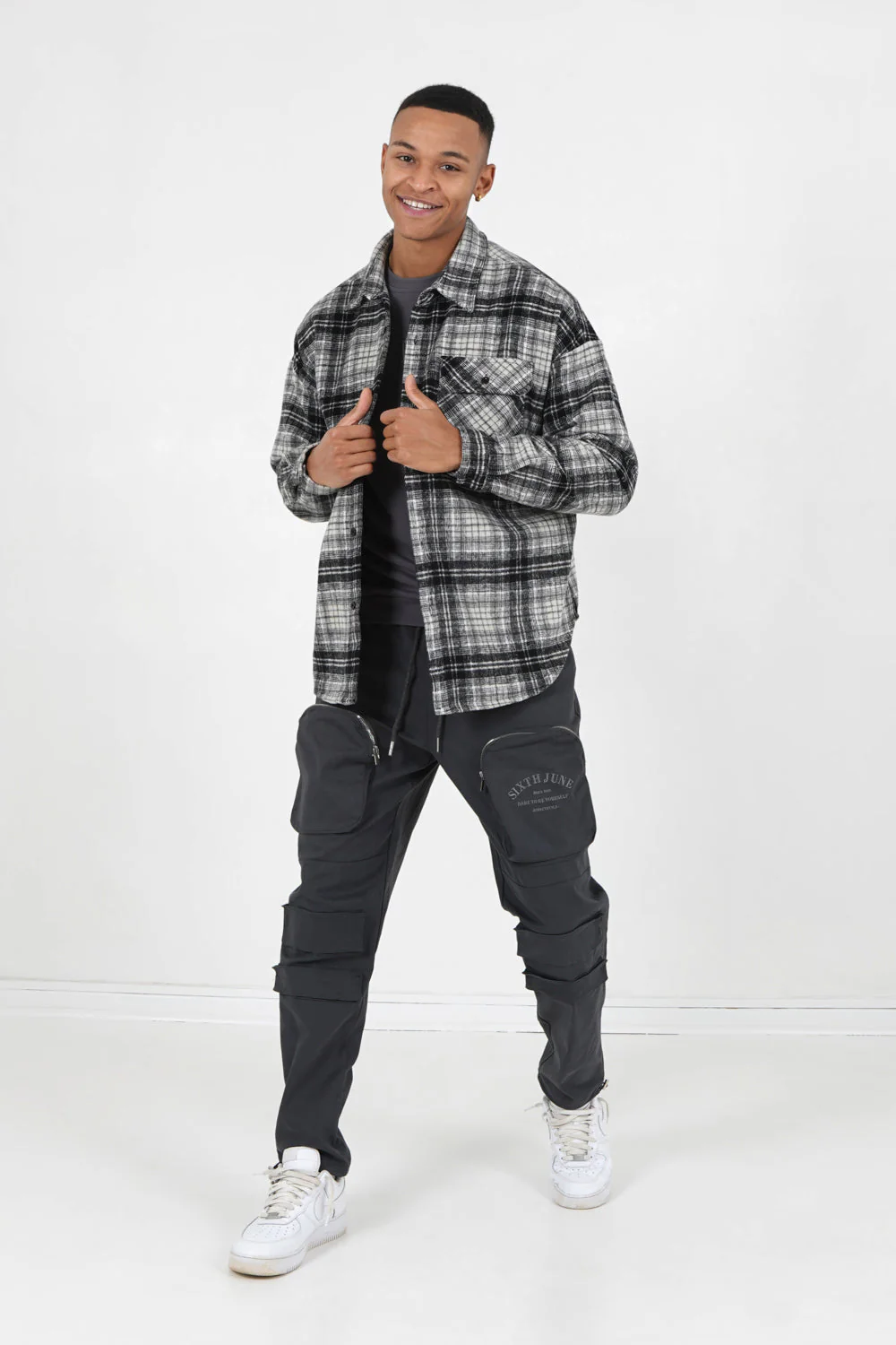 Chemise polaire tartan Gris foncé - Image 2