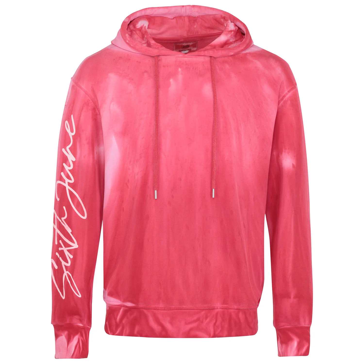Sweat capuche délavé Rouge