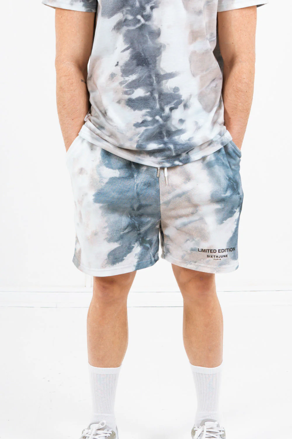 Short limited edition tie dye Bleu clair